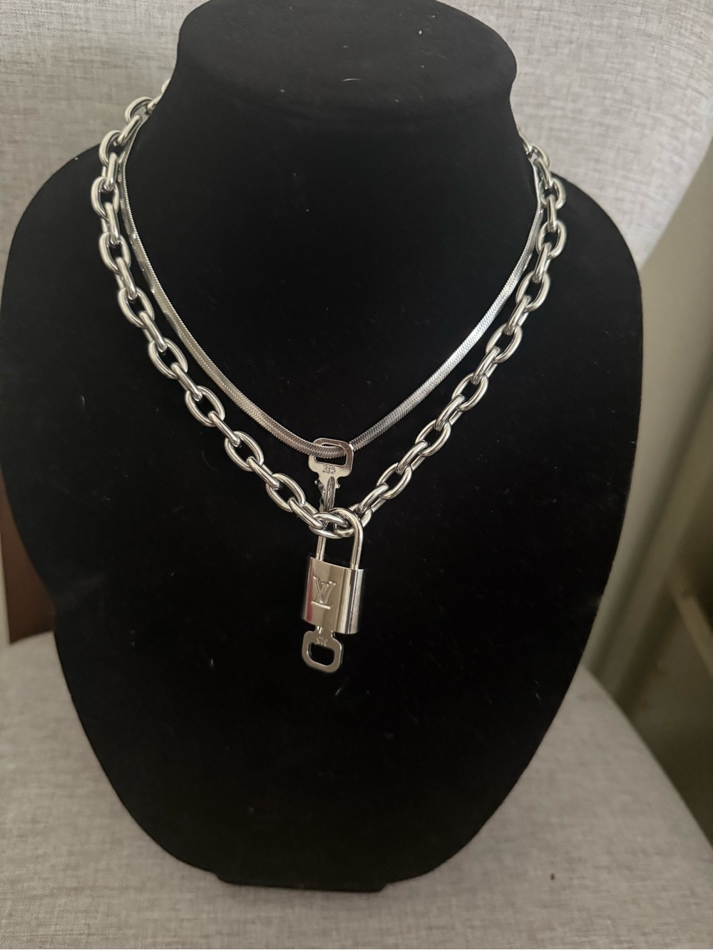 Louis Vuitton silver lock and key #315